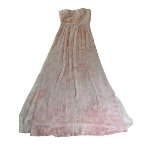 Erin Featherstone Women's Watercolor Pink Rose Watercolor Chiffon Dress - 4